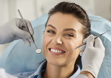 Smiling patient during dental visit
